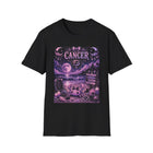 Cancer Kawaii Moonlit Beach T-Shirt – Cute Zodiac Astrology Graphic Tee | Pastel Celestial Coastal Shirt | Cancer Horoscope Gift