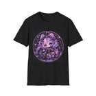 Kawaii Pastel Goth Girl T-Shirt – Cute Gothic Fantasy Tee with Purple Curls & Spooky Aesthetic