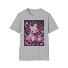 Pastel Goth Celestial Fox T-Shirt – Kawaii Mystic Fox Tee with Crescent Moon & Cherry Blossoms
