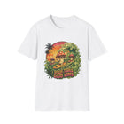 High Tides Good Vibes T-Shirt – Cannabis and Magic Mushroom Graphic Tee | Trippy Beach Sunset Stoner Shirt | Enchanted Haze Gift