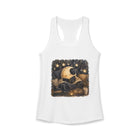 Cozy Crescent Moon Reading Tank Top – Celestial Book Lover Graphic Tank | Whimsical Night Sky Literary Summer Top | Fantasy Reader Gift