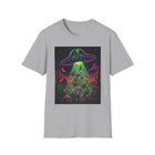 Alien UFO Mushroom T-Shirt – Cannabis and Magic Mushroom Graphic Tee | Psychedelic Sci-Fi Stoner Shirt | Enchanted Haze Gift