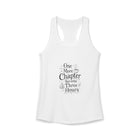 One More Chapter Became Three Hours Tank Top – Funny Book Lover Graphic Tank | Cute Reader Quote Summer Top | Literary Gift from The Bookworm’s Hideaway