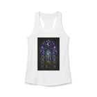 Stained Glass Mushroom Tank Top – Cannabis and Magic Mushroom Graphic Tank | Psychedelic Gothic Window Summer Top | Enchanted Haze Gift