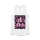 Pastel Goth Celestial Fox Tank Top – Kawaii Mystic Fox Tank with Crescent Moon & Cherry Blossoms