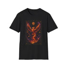 Celestial Phoenix T-Shirt – Fiery Cosmic Bird Graphic Tee | Mystical Rising Phoenix Fantasy Shirt | Moonstruck & Stardusted Gift