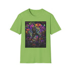 Psychedelic Skeleton Mushroom T-Shirt – Cannabis and Magic Mushroom Graphic Tee | Trippy Dancing Skeleton Shirt | Enchanted Haze Gift