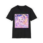Kawaii Kitten Moon T-Shirt – Cute Pastel Cat on Crescent Moon Graphic Tee | Dreamy Celestial Kitty Shirt | Cutiecore Gift for Cat Lovers