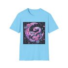 Pastel Goth Snake & Crescent Moon T-Shirt – Kawaii Gothic Serpent Tee with Roses & Celestial Aesthetic