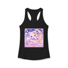 Kawaii Kitten Moon Tank Top – Cute Pastel Cat on Crescent Moon Graphic Tank | Dreamy Celestial Kitty Summer Top | Cutiecore Gift