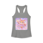 Kawaii Fox Fairy Tank Top – Cute Pastel Magical Fox Graphic Tank | Fantasy Star Wand Summer Top | Cutiecore Gift for Fox Lovers