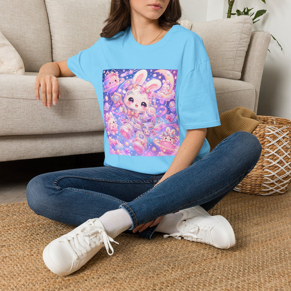Kawaii Bunny Astronaut T-Shirt – Cute Pastel Space Rabbit Graphic Tee | Candycore Galaxy Bunny Shirt | Cutiecore Cosmic Gift