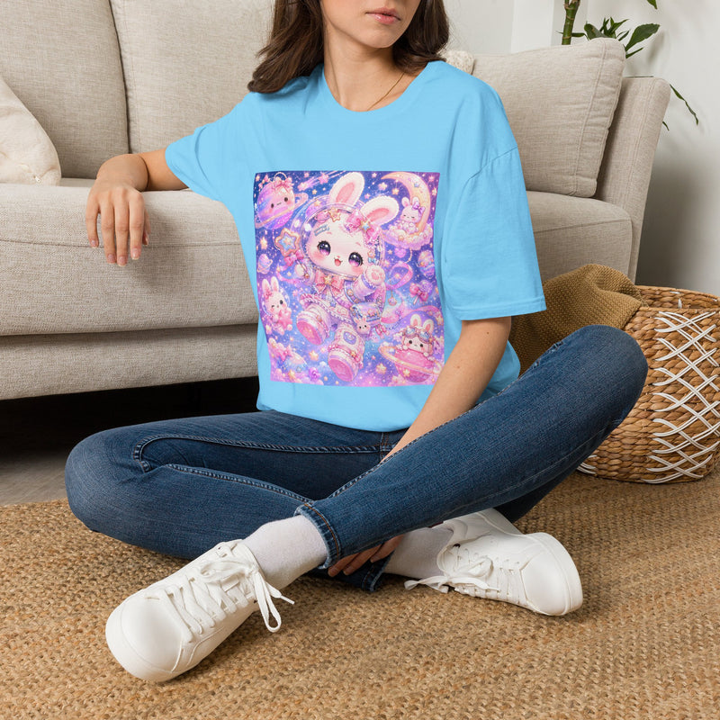 Kawaii Bunny Astronaut T-Shirt – Cute Pastel Space Rabbit Graphic Tee | Candycore Galaxy Bunny Shirt | Cutiecore Cosmic Gift
