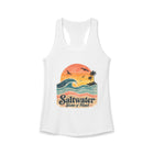 Saltwater State of Mind Tank Top – Retro Ocean Wave Graphic Tank | Vintage Beach Sunset Summer Top | Coastal Vacation Gift