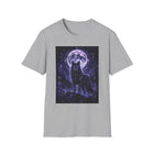 Celestial Black Wolf T-Shirt – Full Moon & Mystical Wolf Graphic Tee | Whimsical Fairycore Fantasy Shirt | Fairy Dust & Moonbeams Gift