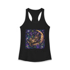Psychedelic Moon Cat Tank Top – Cannabis and Magic Mushroom Graphic Tank | Trippy Celestial Cat Summer Top | Enchanted Haze Gift