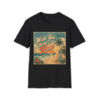 Wish You Were Here T-Shirt – Retro Beach Postcard Graphic Tee | Vintage Coastal Surf Shirt | Tropical Summer Gift