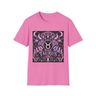 Taurus Celestial Gothic Crest T-Shirt – Mystical Zodiac Astrology Graphic Tee | Floral Fantasy Emblem Shirt | Taurus Horoscope Gift