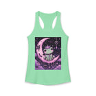 Kawaii Frog on Crescent Moon Tank Top – Pastel Goth Cute Frog Tank with Pink Moon & Spooky Aesthetic