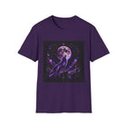 Celestial Wolf Moon T-Shirt – Purple Cosmic Wolf & Full Moon Graphic Tee | Mystical Night Sky Fantasy Shirt | Wolf Lover Gift