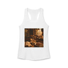 Cozy Library Café Tank Top – Book Lover Coffee Graphic Tank | Warm Reading Nook Literary Summer Top | Reader Gift from The Bookworm’s Hideaway