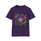 Psychedelic Portal T-Shirt – Cannabis and Magic Mushroom Graphic Tee | Trippy Cosmic Forest Shirt | Enchanted Haze Gift