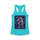 Aquarius Celestial Goddess Tank Top – Mystical Zodiac Astrology Graphic Sleeveless Shirt | Cosmic Moon & Stars Summer Tank | Aquarius Horoscope Gift