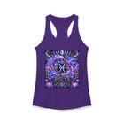 Pisces Celestial Twin Fish Crest Tank Top – Mystical Zodiac Astrology Graphic Tank | Moon Phases Fantasy Summer Top | Pisces Horoscope Gift