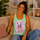 Kawaii Panda Macaron Tank Top – Cute Pastel Panda Graphic Tank | Sweet Dessert Animal Summer Top | Candycore Cutiecore Gift