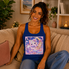 Kawaii Kitten Moon Tank Top – Cute Pastel Cat on Crescent Moon Graphic Tank | Dreamy Celestial Kitty Summer Top | Cutiecore Gift