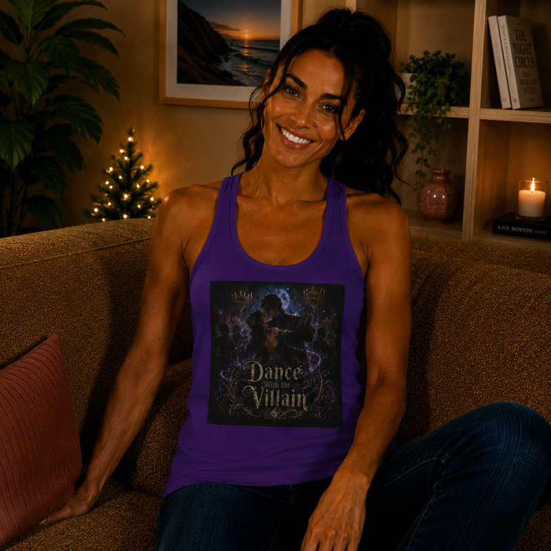 Dance with the Villain Tank Top – Dark Fantasy Romance Graphic Tank | Gothic Romantasy Summer Top | Fangs & Fairy Tales Gift