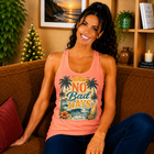 No Bad Days Tank Top – Retro Beach Sunset Graphic Tank | Tropical Surf & Palm Tree Summer Top | Coastal Vacation Gift