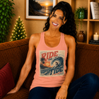 Ride the Tide Tank Top – Vintage Surf Wave Graphic Tank | Retro Surfer Summer Top | Coastal Beach Vacation Gift