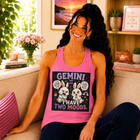 Gemini I Have Two Moods Tank Top – Funny Zodiac Bunny Graphic Tank | Cute Astrology Meme Summer Top | Gemini Horoscope Gift