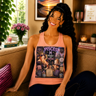 Pisces Delulu And Thriving Tank Top – Funny Zodiac Fish Graphic Tank | Cute Astrology Meme Summer Top | Pisces Horoscope Gift