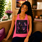 Sagittarius Celestial Archer Priestess Tank Top – Mystical Zodiac Astrology Graphic Tank | Moon Magic Fantasy Archer Summer Top | Sagittarius Horoscope Gift