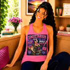 Sagittarius Bad Ideas Build Character Tank Top – Funny Zodiac Lion Graphic Tank | Cute Astrology Meme Summer Top | Sagittarius Horoscope Gift