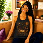 Sagittarius Mystical Altar Tank Top – Celestial Zodiac Astrology Graphic Tank | Witchy Moon Magic Fantasy Summer Top | Sagittarius Horoscope Gift
