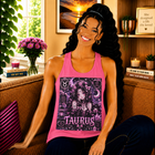 Taurus Pastel Goth Girl Tank Top – Cute Zodiac Astrology Graphic Tank | Celestial Gothic Anime Summer Top | Taurus Horoscope Gift