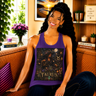 Taurus Moonlit Forest Witch Tank Top – Mystical Zodiac Astrology Graphic Tank | Woodland Fantasy Moon Magic Summer Top | Taurus Horoscope Gift