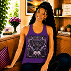 Virgo Celestial Gothic Crest Tank Top – Mystical Zodiac Astrology Graphic Tank | Floral Fantasy Emblem Summer Top | Virgo Horoscope Gift