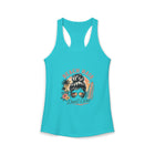 Beach Hair Don't Care Tank Top – Messy Bun Beach Girl Graphic Tank | Funny Coastal Summer Top | Retro Surf Vacation Gift