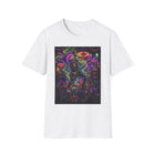 Psychedelic Skeleton Mushroom T-Shirt – Cannabis and Magic Mushroom Graphic Tee | Trippy Dancing Skeleton Shirt | Enchanted Haze Gift