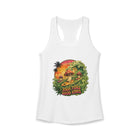 High Tides Good Vibes Tank Top – Cannabis and Magic Mushroom Graphic Tank | Trippy Beach Sunset Summer Top | Enchanted Haze Gift