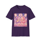 Gemini Kawaii Twin Girls T-Shirt – Cute Zodiac Astrology Graphic Tee | Pastel Celestial Chibi Shirt | Gemini Horoscope Gift