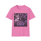 Gemini Celestial Bunny Crest T-Shirt – Cute Zodiac Astrology Graphic Tee | Mystical Moon & Stars Rabbit Shirt | Gemini Horoscope Gift