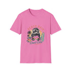 Beach Hair Don't Care T-Shirt – Messy Bun Beach Girl Graphic Tee | Funny Coastal Summer Shirt | Retro Surf Vacation Gift