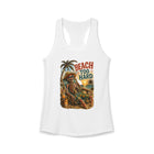 Beach Too Hard Skeleton Tank Top – Funny Beach Vacation Graphic Tank | Tropical Skeleton Summer Shirt | Coastal Vacation Gift