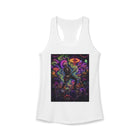 Psychedelic Skeleton Mushroom Tank Top – Cannabis and Magic Mushroom Graphic Tank | Trippy Dancing Skeleton Summer Top | Enchanted Haze Gift