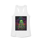 Alien UFO Mushroom Tank Top – Cannabis and Magic Mushroom Graphic Tank | Psychedelic Sci-Fi Summer Top | Enchanted Haze Gift